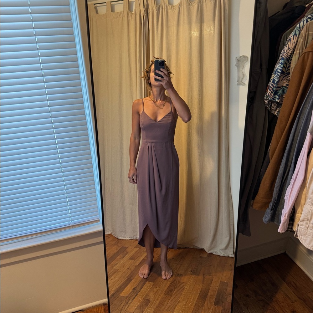 Lulu's Reinette Mauve Purple Midi Dress